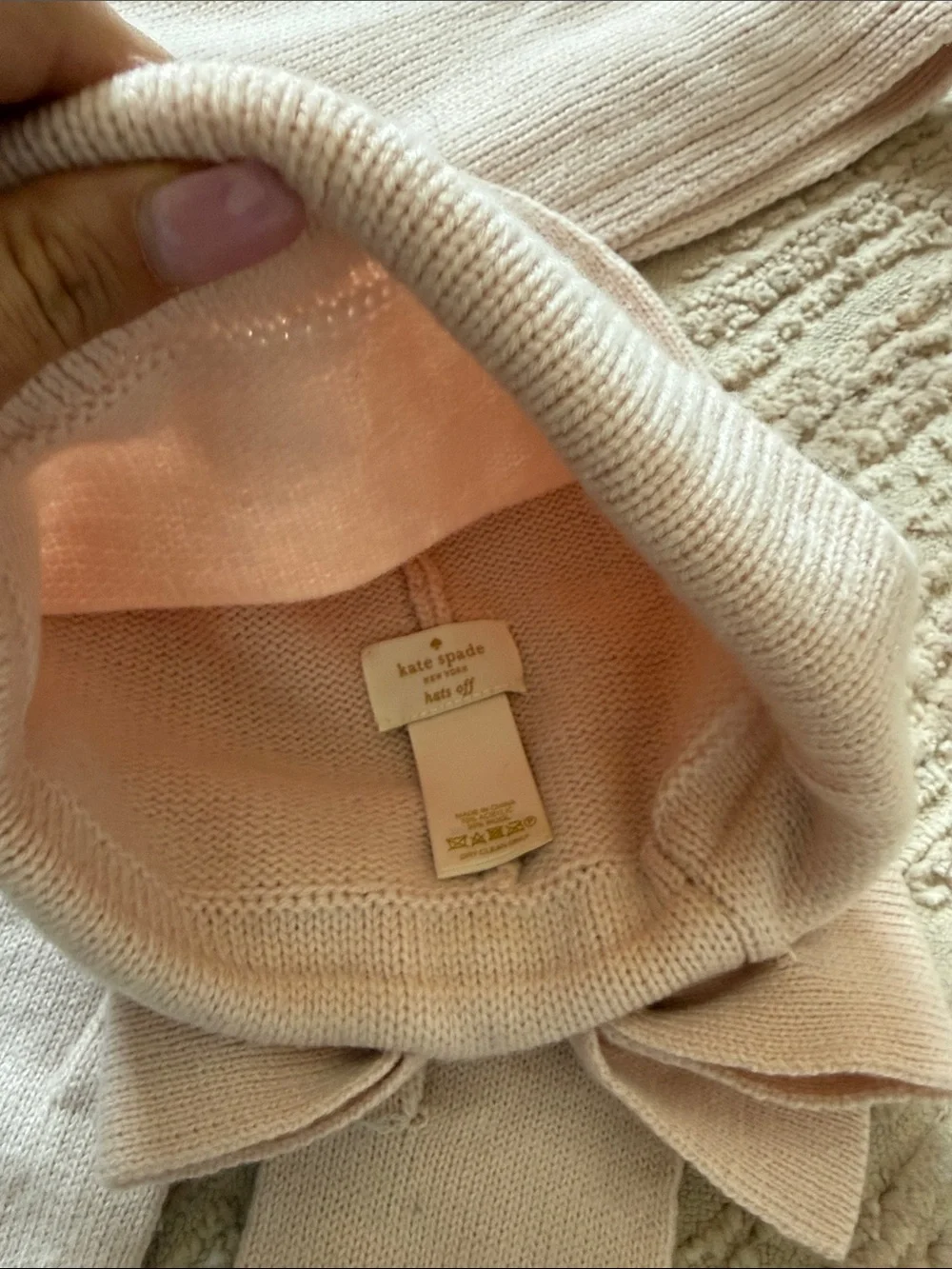 Kate Spade Set of 3: Scarf, Beanie & Gloves Light Pink